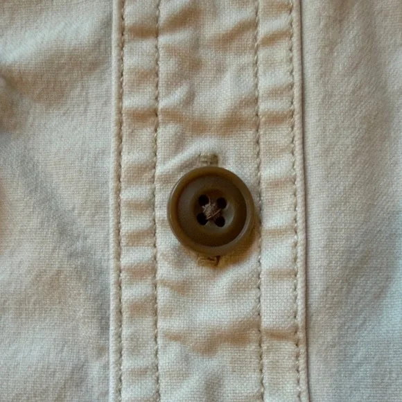 Flint and Tinder Men’s M Cream Button-Up Denim Shirt - Picture 3 of 12